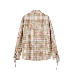 SomeSowe Plaid Stringy Selvedge Zip Up Shirt Yellow