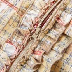 SomeSowe Plaid Stringy Selvedge Zip Up Shirt Yellow