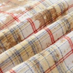 SomeSowe Plaid Stringy Selvedge Zip Up Shirt Yellow