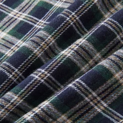 SomeSowe Plaid Stringy Selvedge Zip Up Shirt Blue