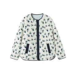 SomeSowe Quilted Color Blocked Floral Down Jacket