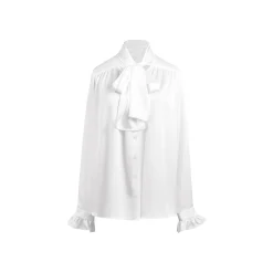 Three Quarters Binding Bow-Knot Shirt White