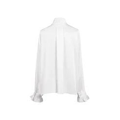 Three Quarters Binding Bow-Knot Shirt White
