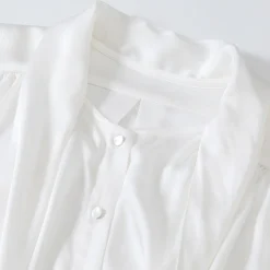 Three Quarters Binding Bow-Knot Shirt White