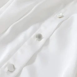 Three Quarters Binding Bow-Knot Shirt White