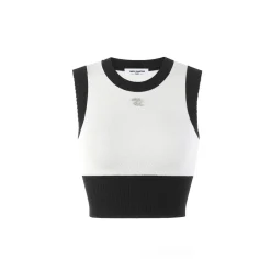 Three Quarters Color Contrast Knit Vest