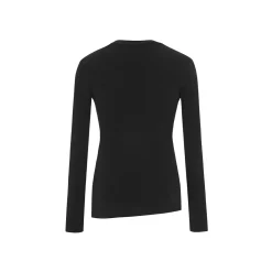 Three Quarters Hotfix Logo Henry Collar Slim Top Black