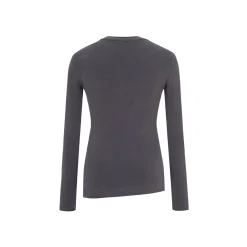 Three Quarters Hotfix Logo Henry Collar Slim Top Gray