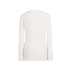 Three Quarters Hotfix Logo Tencel Wool Top White