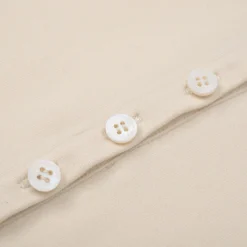 Three Quarters Hotfix Logo Henry Collar Slim Top Beige