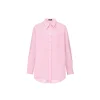 Three Quarters Logo Embroidery Shirt Pink
