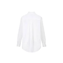 Three Quarters Logo Embroidery Shirt White