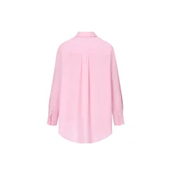 Three Quarters Logo Embroidery Shirt Pink