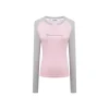 Three Quarters Logo Rhinestone L/S Tee Pink