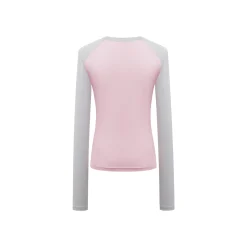 Three Quarters Logo Rhinestone L/S Tee Pink