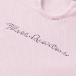 Three Quarters Logo Rhinestone L/S Tee Pink