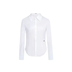 Three Quarters Logo Slim Fit Poplin Shirt White