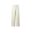 Three Quarters Oversized Straight-Leg Knit Pants Cream