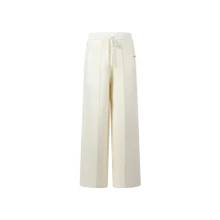 Three Quarters Oversized Straight-Leg Knit Pants Cream