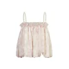 Three Quarters Pearl Chain Strap Lantern Sling Top