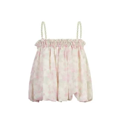 Three Quarters Pearl Chain Strap Lantern Sling Top