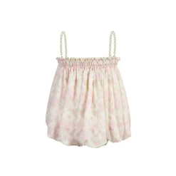 Three Quarters Pearl Chain Strap Lantern Sling Top