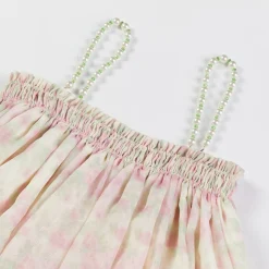 Three Quarters Pearl Chain Strap Lantern Sling Top