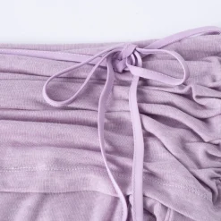 Three Quarters Strap Off-Shoulder Slim Top Purple