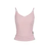 Via Pitti Bow Lace Patchwork Slip Vest Pink