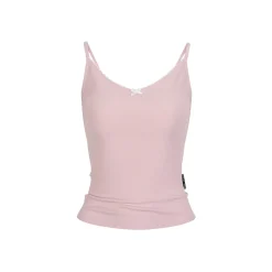 Via Pitti Bow Lace Patchwork Slip Vest Pink