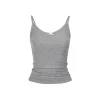Via Pitti Bow Lace Patchwork Slip Vest Gray