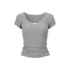 Via Pitti Bow Lace Patchwork T-Shirt Gray