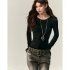 Via Pitti Bow-Knot Vest & Long Sleeve Slim Top Set Black
