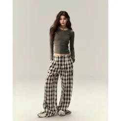 Via Pitti Bow-Knot Vest & Long Sleeve Slim Top Set Brown