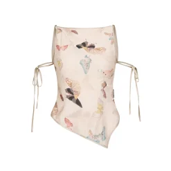 Via Pitti Butterfly Printed Tie Vest Top