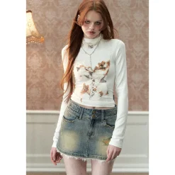 Via Pitti Color Blocked 3D Lace Patchwork Top White