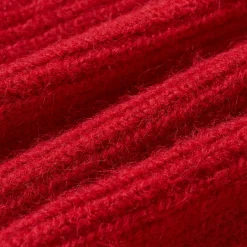 Via Pitti Color Blocked High Collar Knit Cardigan Red