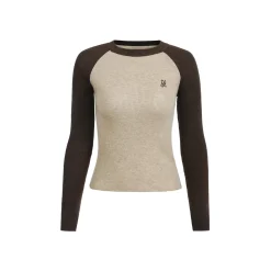 Via Pitti Embroidery Logo Knit Top Brown