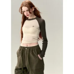 Via Pitti Embroidery Logo Knit Top Beige