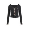 Via Pitti Fake-2-Piece Drawstring Knit Top
