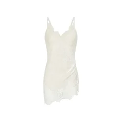 Via Pitti Fake-2-Piece Lace Irregular Slip Vest