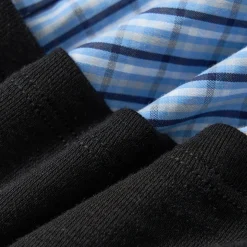 Via Pitti Fake-2-Piece Plaid Patchwork Shirts Black
