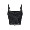 Via Pitti Heavy Lace Velvet Vest Black