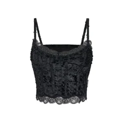 Via Pitti Heavy Lace Velvet Vest Black