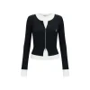 Via Pitti 2-in-1 Long-Sleeve Knit Sweater Black/White