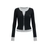 Via Pitti 2-in-1 Long-Sleeve Knit Sweater Black/Grey