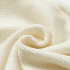 Via Pitti Irregular Button Hooded Woolen Top White