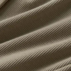 Via Pitti Irregular Ribbon Diagonal Shoulder Button Top Khaki