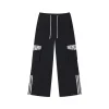 Via Pitti Lace Patchwork Large Pockets Cargo Pants