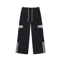 Via Pitti Lace Patchwork Large Pockets Cargo Pants